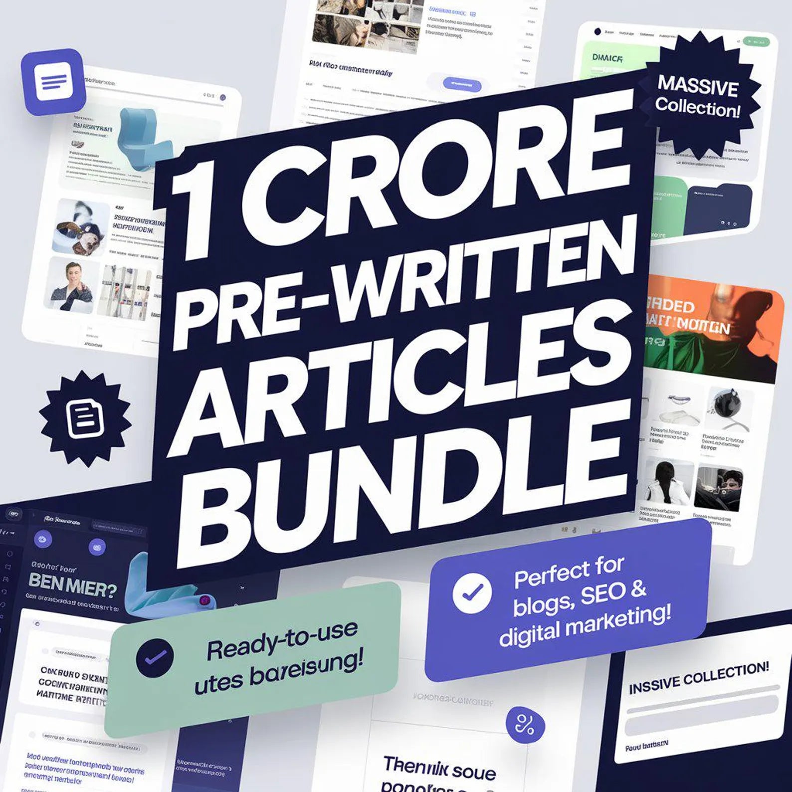 1 Crore Pre-Written Articles Bundle - Ready-to-Use Content for Blogs, SEO, and Digital Marketing